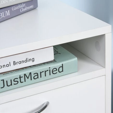 HOMCOM Caisson De Bureau Rangement Bureau Sur Roulettes Tiroir Placard Niche Panneaux Particules Blanc 7 HOMCOM Caisson De Bureau Rangement Bureau Sur Roulettes Tiroir Placard Niche Panneaux Particules Blanc – Image 5