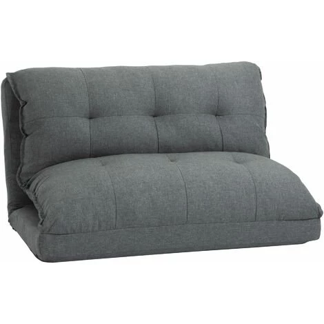 HOMCOM Chauffeuse - Matelas D'appoint Pliant - Fauteuil Convertible - Inclinaison Dossier Réglable 13 Positions - Tissu Lin - Gris 3 HOMCOM Chauffeuse - Matelas D'appoint Pliant - Fauteuil Convertible - Inclinaison Dossier Réglable 13 Positions - Tissu Lin - Gris