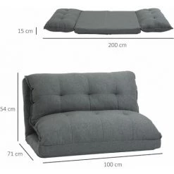 HOMCOM Chauffeuse - Matelas D'appoint Pliant - Fauteuil Convertible - Inclinaison Dossier Réglable 13 Positions - Tissu Lin - Gris 9 HOMCOM Chauffeuse - Matelas D'appoint Pliant - Fauteuil Convertible - Inclinaison Dossier Réglable 13 Positions - Tissu Lin - Gris -France HOMCOM Soldes 2022 29035017 3