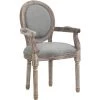 HOMCOM Chaise De Salle à Manger Chaise De Salon Médaillon Style Louis XVI Bois Massif Patiné Sculpté Tissu Lin Gris - Gris 1 HOMCOM Chaise De Salle à Manger Chaise De Salon Médaillon Style Louis XVI Bois Massif Patiné Sculpté Tissu Lin Gris - Gris -France HOMCOM Soldes 2022 29043872 1