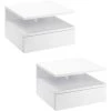 HOMCOM Lot De 2 Tables De Chevet Murales - Lot De 2 Tables De Nuit - Tiroir Coulissant, Niche, Plateau - Panneaux Particules Blanc -France HOMCOM Soldes 2022 29074589 1
