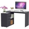 HOMCOM Bureau Informatique Multimédia Modulable Multi-rangements Double Niche + 3 Tiroirs Coulissants MDF Noir - Noir -France HOMCOM Soldes 2022 29216338 1