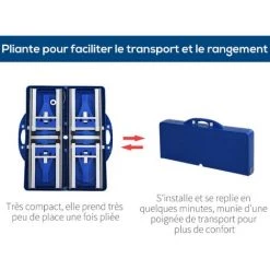HOMCOM Table De Camping Pique-nique Pliante Portable En Plastique Avec 4 Sieges Bleu - Bleu -France HOMCOM Soldes 2022 29426190 4