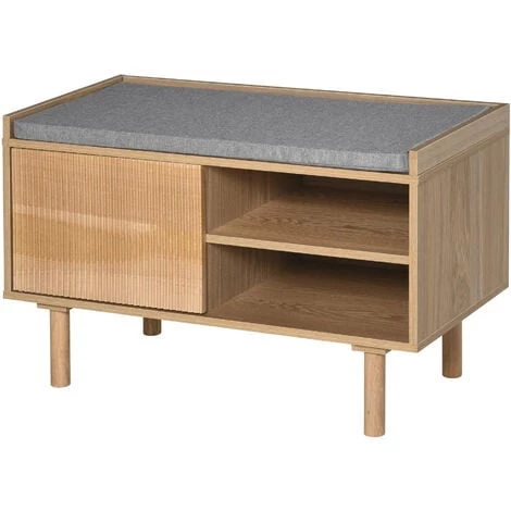 HOMCOM Meuble Chaussures Banc à Chaussures Design Urban Craft Placard + 2 Niches Coussin Gris Fourni Panneaux Particules Pin 3 HOMCOM Meuble Chaussures Banc à Chaussures Design Urban Craft Placard + 2 Niches Coussin Gris Fourni Panneaux Particules Pin