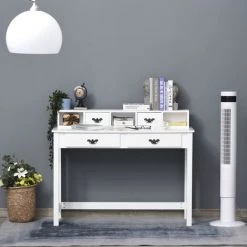 HOMCOM Bureau Secrétaire Style Néo-rétro Dim. 116L X 47l X 93H Cm 4 Tiroirs Poignées Baroques + 3 Niches MDF Blanc -France HOMCOM Soldes 2022 29675659 4