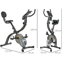 HOMCOM Vélo D'appartement Pliable Selle Réglable Dossier Guidon Ergonomique écran LCD Multifonction Bandes Résistance Acier Gris Noir - Gris 9 HOMCOM Vélo D'appartement Pliable Selle Réglable Dossier Guidon Ergonomique écran LCD Multifonction Bandes Résistance Acier Gris Noir - Gris -France HOMCOM Soldes 2022 29991187 3