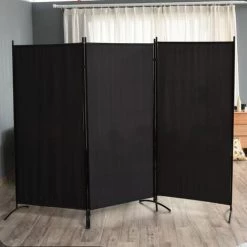 HOMCOM Double Store Latéral Brise-vue Paravent Sur Pied Séparateur Dim. 2,53L X 0,5l X 1,82H M Métal Polyester Haute Densité Gris - Gris -France HOMCOM Soldes 2022 30108351 4