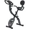 HOMCOM Vélo D'appartement Pliant Selle Réglable Dossier Poignées Ergonomiques écran LCD Multifonction Bandes Résistances Support Smartphone Acier Noir - Noir -France HOMCOM Soldes 2022 30108477 1