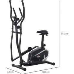 HOMCOM Vélo Elliptique Vertical Vélo D'appartement 2 En 1 écran LCD Multifonction Hauteur & Résistance Réglable Acier Noir 9 HOMCOM Vélo Elliptique Vertical Vélo D'appartement 2 En 1 écran LCD Multifonction Hauteur & Résistance Réglable Acier Noir -France HOMCOM Soldes 2022 30108482 3