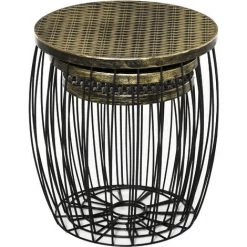 HOMCOM Lot De 3 Tables Basses Gigognes Tables D'appoint Rondes Encastrables Style Néo-rétro Métal Noir Doré -France HOMCOM Soldes 2022 30202260 4