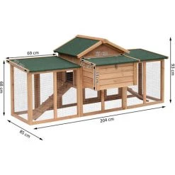 HOMCOM Poulailler Clapier Modèle Chalet Multi-équipé : Rampes, Nichoirs, Perchoirs, Plateau Excrément, Fenêtre, Portes Bois Massif 9 HOMCOM Poulailler Clapier Modèle Chalet Multi-équipé : Rampes, Nichoirs, Perchoirs, Plateau Excrément, Fenêtre, Portes Bois Massif -France HOMCOM Soldes 2022 3023961 3