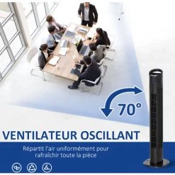 HOMCOM Ventilateur Colonne Tour Oscillant 50 W Silencieux Télécommande Incluse Minuterie 3 Modes 3 Vitesses Noir 10 HOMCOM Ventilateur Colonne Tour Oscillant 50 W Silencieux Télécommande Incluse Minuterie 3 Modes 3 Vitesses Noir -France HOMCOM Soldes 2022 30391077 4