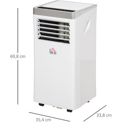 HOMCOM Climatiseur Portable 9.000 BTU/h - Ventilateur, Déshumidificateur - Réfrigérant Naturel R290 - Télécommande - Débit D'air 360 M³/h - Blanc - Blanc 5 HOMCOM Climatiseur Portable 9.000 BTU/h - Ventilateur, Déshumidificateur - Réfrigérant Naturel R290 - Télécommande - Débit D'air 360 M³/h - Blanc - Blanc – Image 3