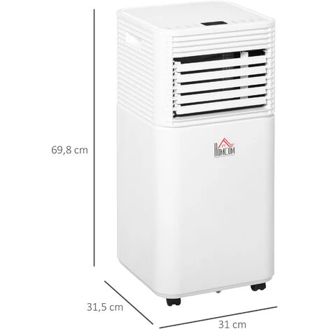HOMCOM Climatiseur Portable 10.000 BTU/h - Ventilateur, Déshumidificateur - Réfrigérant Naturel R290 - Télécommande - Débit D'air 360 M³/h - Blanc 5 HOMCOM Climatiseur Portable 10.000 BTU/h - Ventilateur, Déshumidificateur - Réfrigérant Naturel R290 - Télécommande - Débit D'air 360 M³/h - Blanc – Image 3