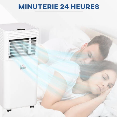 HOMCOM Climatiseur Portable 10.000 BTU/h - Ventilateur, Déshumidificateur - Réfrigérant Naturel R290 - Télécommande - Débit D'air 360 M³/h - Blanc 6 HOMCOM Climatiseur Portable 10.000 BTU/h - Ventilateur, Déshumidificateur - Réfrigérant Naturel R290 - Télécommande - Débit D'air 360 M³/h - Blanc – Image 4