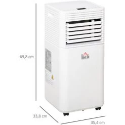 HOMCOM Climatiseur Portable 9.000 BTU/h - Ventilateur, Déshumidificateur - Réfrigérant Naturel R290 - Télécommande - Débit D'air 360 M³/h - Blanc -France HOMCOM Soldes 2022 31135111 3