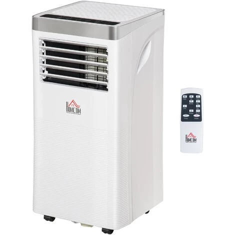 HOMCOM Climatiseur Portable 9.000 BTU/h - Ventilateur, Déshumidificateur - Réfrigérant Naturel R290 - Télécommande - Débit D'air 360 M³/h - Blanc 3 HOMCOM Climatiseur Portable 9.000 BTU/h - Ventilateur, Déshumidificateur - Réfrigérant Naturel R290 - Télécommande - Débit D'air 360 M³/h - Blanc