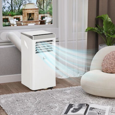 HOMCOM Climatiseur Portable 9.000 BTU/h - Ventilateur, Déshumidificateur - Réfrigérant Naturel R290 - Télécommande - Débit D'air 360 M³/h - Blanc 4 HOMCOM Climatiseur Portable 9.000 BTU/h - Ventilateur, Déshumidificateur - Réfrigérant Naturel R290 - Télécommande - Débit D'air 360 M³/h - Blanc – Image 2