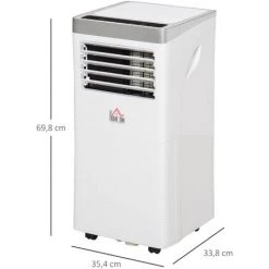 HOMCOM Climatiseur Portable 9.000 BTU/h - Ventilateur, Déshumidificateur - Réfrigérant Naturel R290 - Télécommande - Débit D'air 360 M³/h - Blanc 9 HOMCOM Climatiseur Portable 9.000 BTU/h - Ventilateur, Déshumidificateur - Réfrigérant Naturel R290 - Télécommande - Débit D'air 360 M³/h - Blanc -France HOMCOM Soldes 2022 31135218 3
