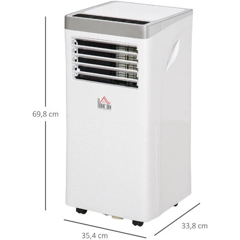 HOMCOM Climatiseur Portable 9.000 BTU/h - Ventilateur, Déshumidificateur - Réfrigérant Naturel R290 - Télécommande - Débit D'air 360 M³/h - Blanc 5 HOMCOM Climatiseur Portable 9.000 BTU/h - Ventilateur, Déshumidificateur - Réfrigérant Naturel R290 - Télécommande - Débit D'air 360 M³/h - Blanc – Image 3