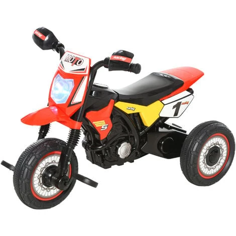 HOMCOM Tricycle Enfants Moto Cross Effets Musicaux Et Lumineux Coffre Rangement Rouge 3 HOMCOM Tricycle Enfants Moto Cross Effets Musicaux Et Lumineux Coffre Rangement Rouge