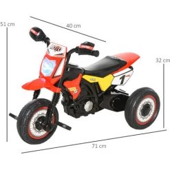 HOMCOM Tricycle Enfants Moto Cross Effets Musicaux Et Lumineux Coffre Rangement Rouge 9 HOMCOM Tricycle Enfants Moto Cross Effets Musicaux Et Lumineux Coffre Rangement Rouge -France HOMCOM Soldes 2022 31805539 3