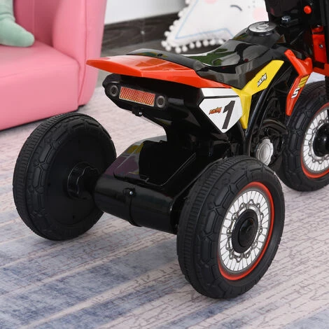 HOMCOM Tricycle Enfants Moto Cross Effets Musicaux Et Lumineux Coffre Rangement Rouge 6 HOMCOM Tricycle Enfants Moto Cross Effets Musicaux Et Lumineux Coffre Rangement Rouge – Image 4