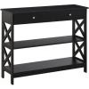 HOMCOM Console Style Table De Drapier Néo-rétro 2 Tiroirs 2 étagères Dim. 100L X 30l X 80H Cm MDF Noir 1 HOMCOM Console Style Table De Drapier Néo-rétro 2 Tiroirs 2 étagères Dim. 100L X 30l X 80H Cm MDF Noir -France HOMCOM Soldes 2022 31870267 1