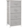 HOMCOM Chiffonnier Meuble De Rangement Dim. 45L X 30l X 92H Cm 4 Tiroirs Non-tissés Gris Structure Métal Blanc Plateau MDF Bois Clair - Gris 2 HOMCOM Chiffonnier Meuble De Rangement Dim. 45L X 30l X 92H Cm 4 Tiroirs Non-tissés Gris Structure Métal Blanc Plateau MDF Bois Clair - Gris -France HOMCOM Soldes 2022 31931627 1