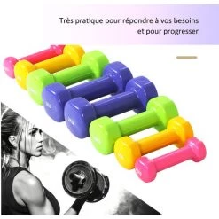 HOMCOM Ensemble D'haltères Courtes Total 10 Kg - Paires De 0,5/1/1,5/2 Kg Avec Malette - Entraînement Musculaire & Haltérophilie - Métal PU Multicolore 11 HOMCOM Ensemble D'haltères Courtes Total 10 Kg - Paires De 0,5/1/1,5/2 Kg Avec Malette - Entraînement Musculaire & Haltérophilie - Métal PU Multicolore -France HOMCOM Soldes 2022 31931657 5