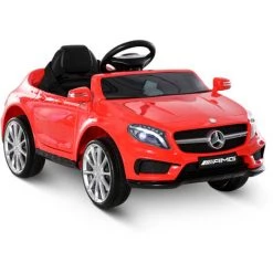 HOMCOM Voiture Véhicule électrique Enfant 6 V 7 Km/h Max. Télécommande Effets Sonores + Lumineux Mercedes GLA AMG Rouge