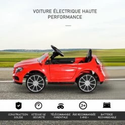 HOMCOM Voiture Véhicule électrique Enfant 6 V 7 Km/h Max. Télécommande Effets Sonores + Lumineux Mercedes GLA AMG Rouge 10 HOMCOM Voiture Véhicule électrique Enfant 6 V 7 Km/h Max. Télécommande Effets Sonores + Lumineux Mercedes GLA AMG Rouge -France HOMCOM Soldes 2022 32126898 4