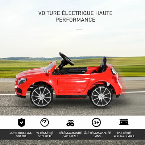 HOMCOM Voiture Véhicule électrique Enfant 6 V 7 Km/h Max. Télécommande Effets Sonores + Lumineux Mercedes GLA AMG Rouge 6 HOMCOM Voiture Véhicule électrique Enfant 6 V 7 Km/h Max. Télécommande Effets Sonores + Lumineux Mercedes GLA AMG Rouge – Image 4