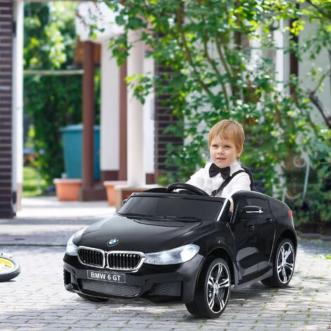 HOMCOM Voiture électrique Enfants 6 V 3 Km/h Max. Effets Sonores Et Lumineux Télécommande Incluse Noir BMW 6 GT 4 HOMCOM Voiture électrique Enfants 6 V 3 Km/h Max. Effets Sonores Et Lumineux Télécommande Incluse Noir BMW 6 GT – Image 2