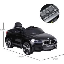 HOMCOM Voiture électrique Enfants 6 V 3 Km/h Max. Effets Sonores Et Lumineux Télécommande Incluse Noir BMW 6 GT 9 HOMCOM Voiture électrique Enfants 6 V 3 Km/h Max. Effets Sonores Et Lumineux Télécommande Incluse Noir BMW 6 GT -France HOMCOM Soldes 2022 32126900 3
