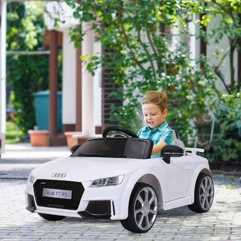 HOMCOM Véhicule électrique Enfant TT RS 12 V 35 W V. Max. 3 Km/h Télécommande Effets Sonores + Lumineux Blanc 4 HOMCOM Véhicule électrique Enfant TT RS 12 V 35 W V. Max. 3 Km/h Télécommande Effets Sonores + Lumineux Blanc – Image 2