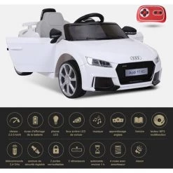 HOMCOM Véhicule électrique Enfant TT RS 12 V 35 W V. Max. 3 Km/h Télécommande Effets Sonores + Lumineux Blanc 11 HOMCOM Véhicule électrique Enfant TT RS 12 V 35 W V. Max. 3 Km/h Télécommande Effets Sonores + Lumineux Blanc -France HOMCOM Soldes 2022 32126903 5