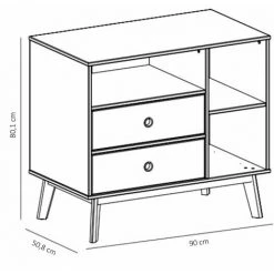 HOMCOM Commode 2 Tiroirs 3 Niches Pour Enfant Dim. 90L X 50,8l X 80,1H Cm MDF Gris Bois Massif Pin - Gris 9 HOMCOM Commode 2 Tiroirs 3 Niches Pour Enfant Dim. 90L X 50,8l X 80,1H Cm MDF Gris Bois Massif Pin - Gris -France HOMCOM Soldes 2022 32296990 3