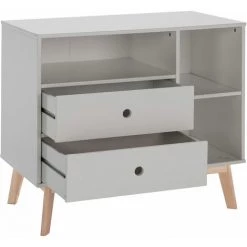 HOMCOM Commode 2 Tiroirs 3 Niches Pour Enfant Dim. 90L X 50,8l X 80,1H Cm MDF Gris Bois Massif Pin - Gris 11 HOMCOM Commode 2 Tiroirs 3 Niches Pour Enfant Dim. 90L X 50,8l X 80,1H Cm MDF Gris Bois Massif Pin - Gris -France HOMCOM Soldes 2022 32296990 5