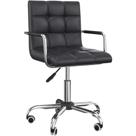 HOMCOM Chaise De Bureau Fauteuil Manager Pivotant Hauteur Réglable Revêtement Synthétique Capitonné Noir 3 HOMCOM Chaise De Bureau Fauteuil Manager Pivotant Hauteur Réglable Revêtement Synthétique Capitonné Noir