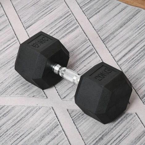 HOMCOM Haltère Courte Poids 20 Kg - Entraînement Musculaire & Haltérophilie - Acier Caoutchouc Noir - Noir 6 HOMCOM Haltère Courte Poids 20 Kg - Entraînement Musculaire & Haltérophilie - Acier Caoutchouc Noir - Noir – Image 4