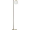 HOMCOM Lampadaire Design Néo-rétro Globe En Verre Blanc Opaque Max. 40 W Métal Doré