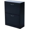 HOMCOM Meuble à Chaussures Double Compartiment à Bascule 60L X 24l X 80H Cm Panneaux De Particules Noir - Noir -France HOMCOM Soldes 2022 3294167 1