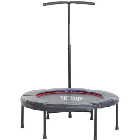 HOMCOM Trampoline De Fitness / Gymnastique Haute Performance Ø 100 Cm élastiques Bungee + Guidon Hauteur Réglable 116-132 Cm Noir - Noir 3 HOMCOM Trampoline De Fitness / Gymnastique Haute Performance Ø 100 Cm élastiques Bungee + Guidon Hauteur Réglable 116-132 Cm Noir - Noir