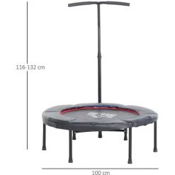 HOMCOM Trampoline De Fitness / Gymnastique Haute Performance Ø 100 Cm élastiques Bungee + Guidon Hauteur Réglable 116-132 Cm Noir - Noir 9 HOMCOM Trampoline De Fitness / Gymnastique Haute Performance Ø 100 Cm élastiques Bungee + Guidon Hauteur Réglable 116-132 Cm Noir - Noir -France HOMCOM Soldes 2022 33989646 3