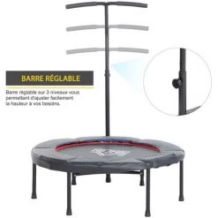 HOMCOM Trampoline De Fitness / Gymnastique Haute Performance Ø 100 Cm élastiques Bungee + Guidon Hauteur Réglable 116-132 Cm Noir - Noir 11 HOMCOM Trampoline De Fitness / Gymnastique Haute Performance Ø 100 Cm élastiques Bungee + Guidon Hauteur Réglable 116-132 Cm Noir - Noir -France HOMCOM Soldes 2022 33989646 5