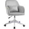 HOMCOM Chaise De Bureau Velours Fauteuil Bureau Massant Coussin Lombaire Intégré Hauteur Réglable Pivotante 360° Gris Clair - Gris -France HOMCOM Soldes 2022 34090747 1