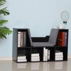 HOMCOM Bibliothèque Banc 2 En 1 Design Contemporain 6 Casiers 3 Coussins Fournis 102L X 30l X 61H Cm Noir Gris 10 HOMCOM Bibliothèque Banc 2 En 1 Design Contemporain 6 Casiers 3 Coussins Fournis 102L X 30l X 61H Cm Noir Gris -France HOMCOM Soldes 2022 35136558 4