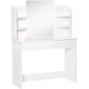 HOMCOM Coiffeuse Design Contemporain Table De Maquillage Multi-rangement 4 étagères Grand Tiroir Et Miroir Panneaux Particules Blanc 2 HOMCOM Coiffeuse Design Contemporain Table De Maquillage Multi-rangement 4 étagères Grand Tiroir Et Miroir Panneaux Particules Blanc -France HOMCOM Soldes 2022 35136563 1