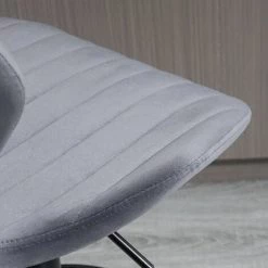 HOMCOM Lot De 2 Tabouret De Bar Design Contemporain Hauteur D'assise Réglable 60-82 Cm Pivotant 360° Repose-pied Velours Gris -France HOMCOM Soldes 2022 35260259 5